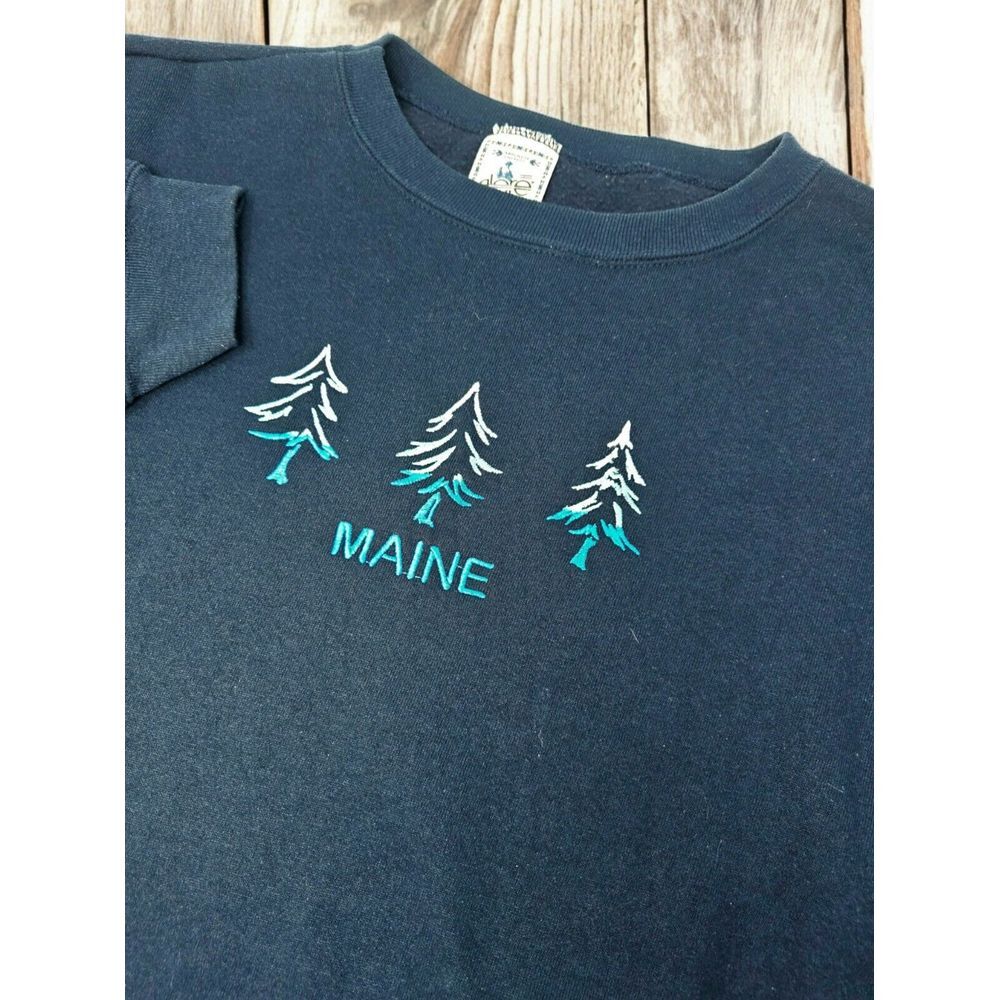 Alore Sweatshirt Size XL Vintage 80s Made‎ USA Maine Blue Crewneck Heavyweight